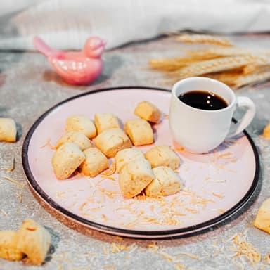 Biscoitos amanteigados / Coco torrado